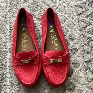 Calvin Klein melon colored flats brand new 8.5 medium width-All leather
